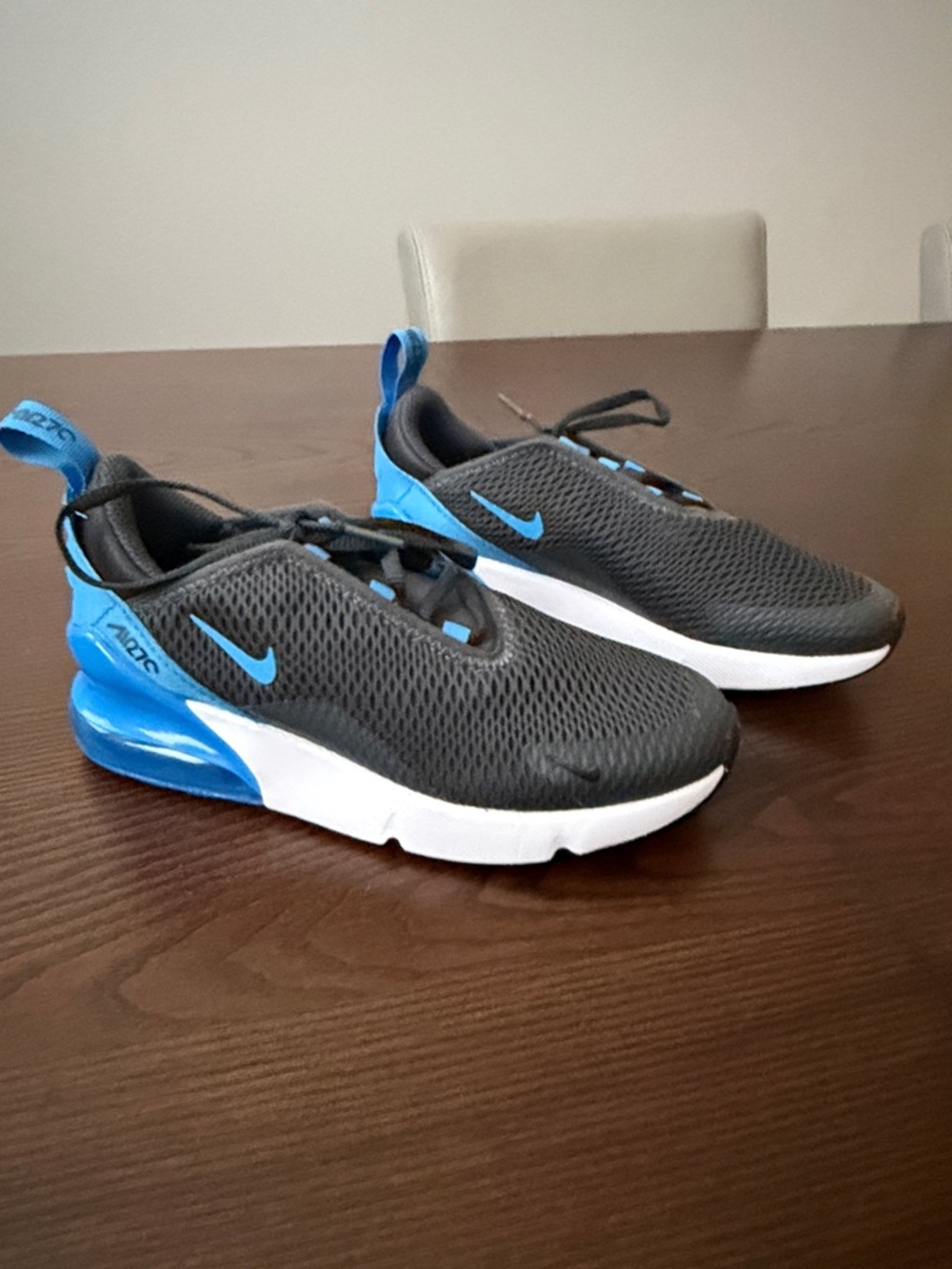 Nike Kids' Air Max 270 Black and Blue Sneakers - Picture 3 of 10